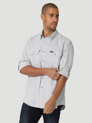 112323770 - Wrangler Men’s Performance Button Front Long Sleeve Solid Shirt - Hight Rise