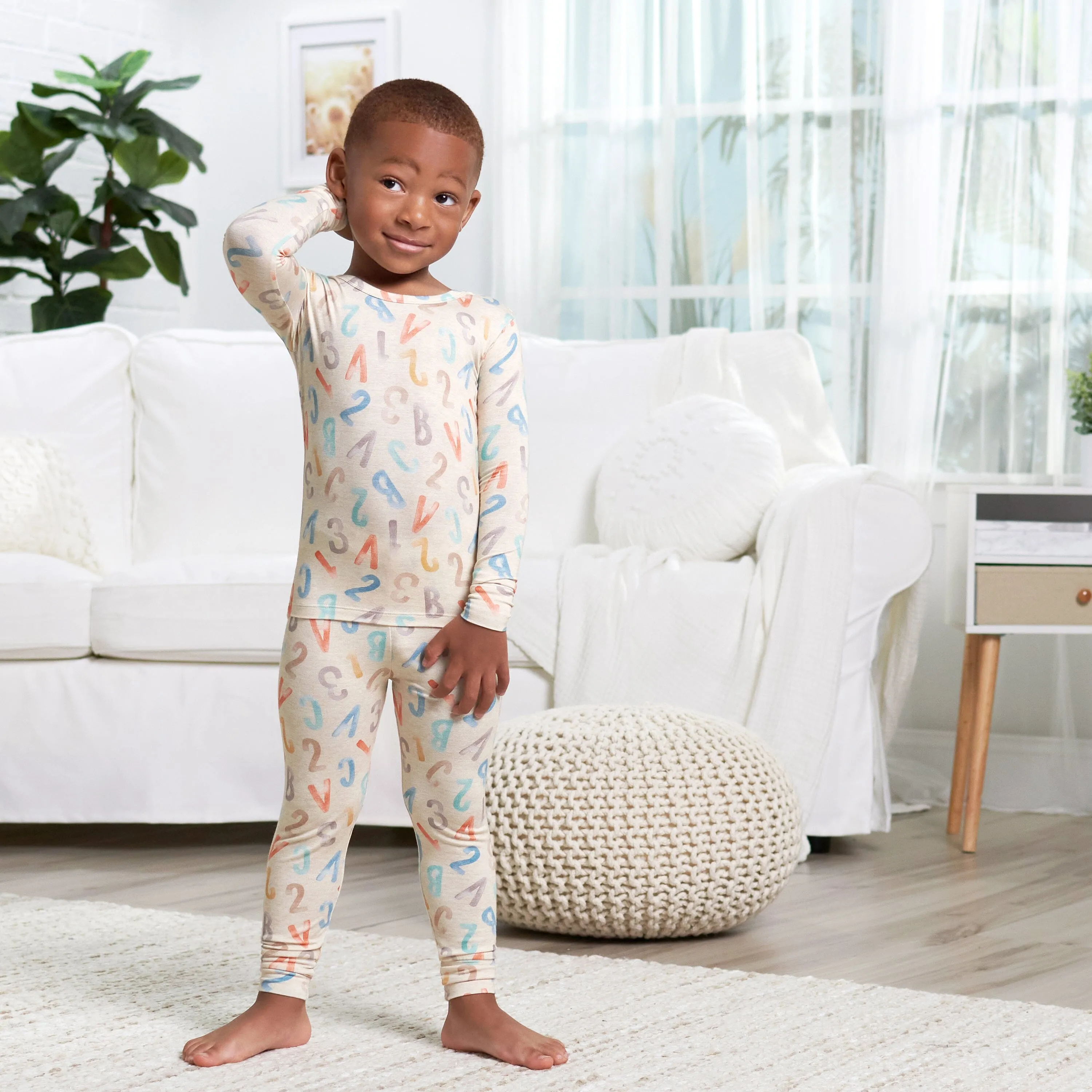 2-Piece Infant & Toddler Alphabet Soup Buttery Soft Viscose Made from Eucalyptus Snug Fit Pajamas