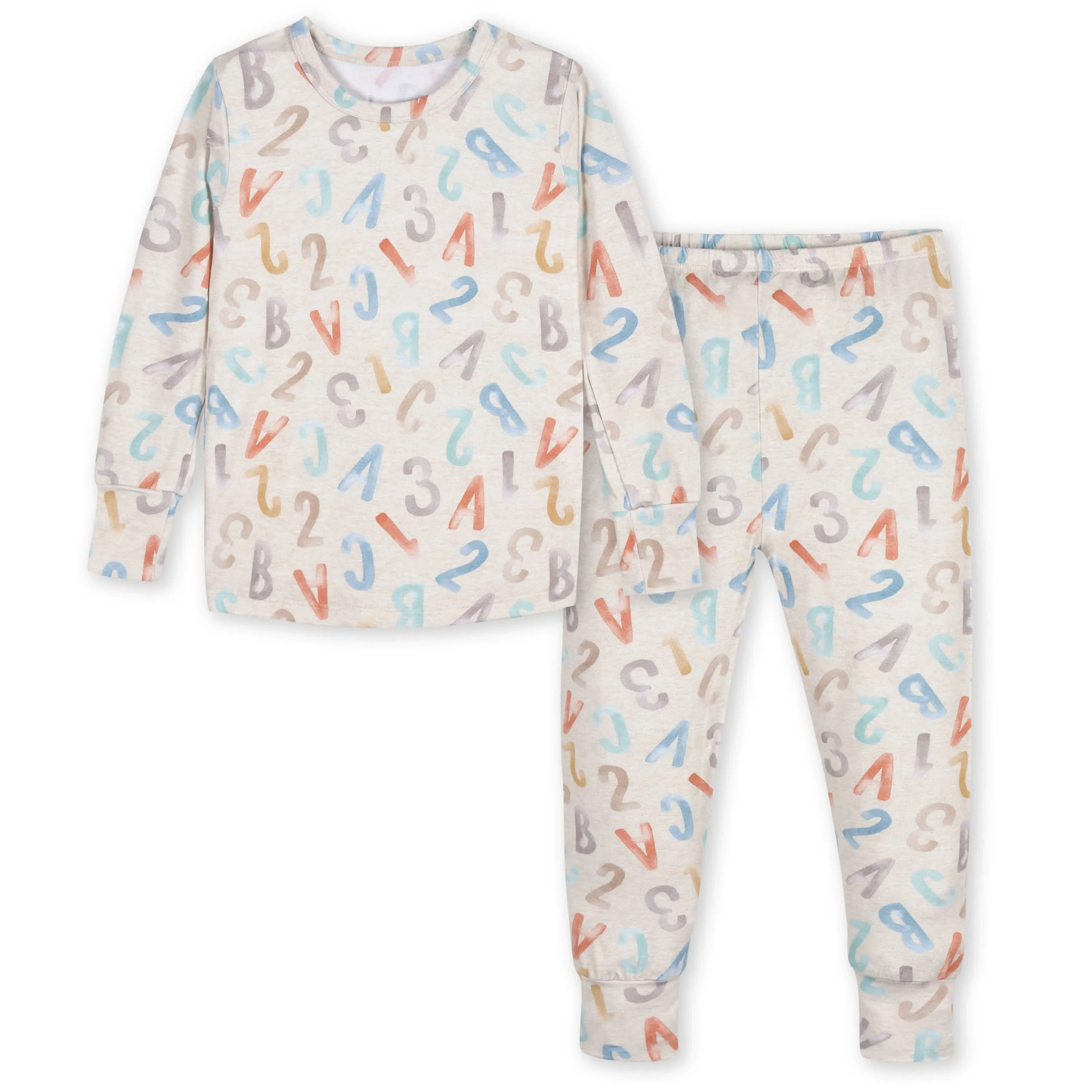 2-Piece Infant & Toddler Alphabet Soup Buttery Soft Viscose Made from Eucalyptus Snug Fit Pajamas