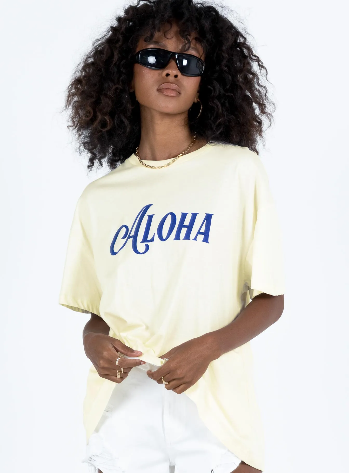 Aloha Oversized Tee Ivory