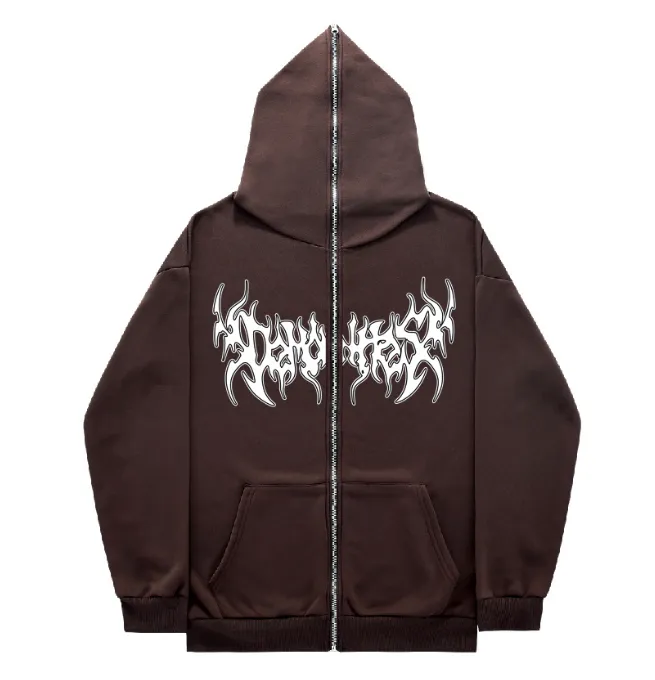 Cross Letter Printing Hooded Sweater