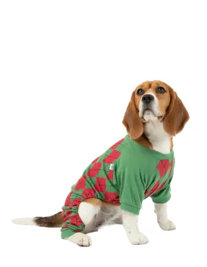 Dog Red & Green Argyle Pajamas