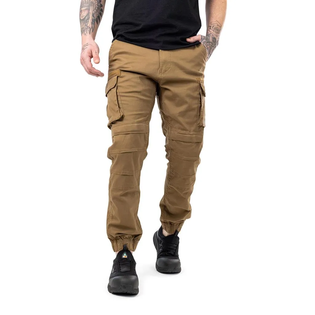 DuraDrive Men's Brown/Olive/Camouflage Invicta Stretch Fabric Cargo Jogging Fit Work Pant