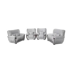 Evelyn 4 Piece Grey Velvet Lounge Suite