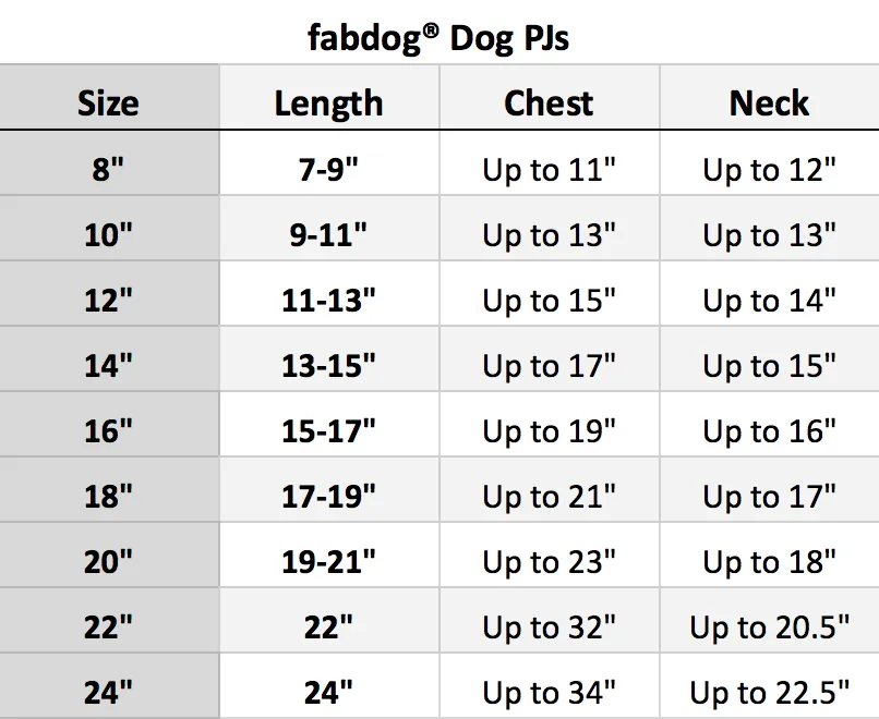 FabDog Thermal Pajamas Grey