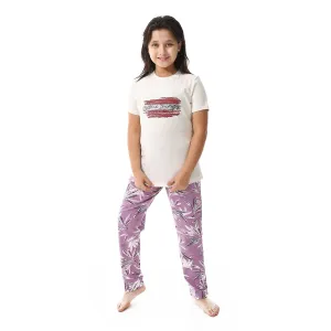 Girls' Cotton Pajama Set - Cozy, Soft, And Breathable Sleepwear For Little Dreamers - Purple