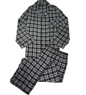 Hanes Mens Classic Woven Flannel Long Sleeve 2 Piece Pajama Lounge Sleep Set, 39937