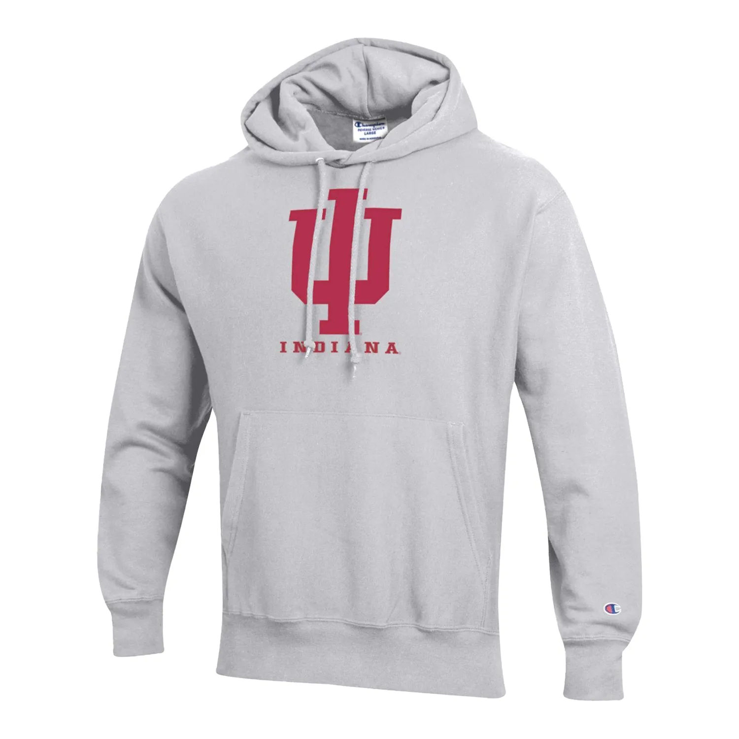 Indiana Hoosiers Oversized Trident Reverse Weave Grey Hood