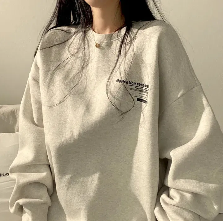 Korean Fashion Oversized Long Sleeve Sweatshirts/Loose Pullovers Harajuku Womens