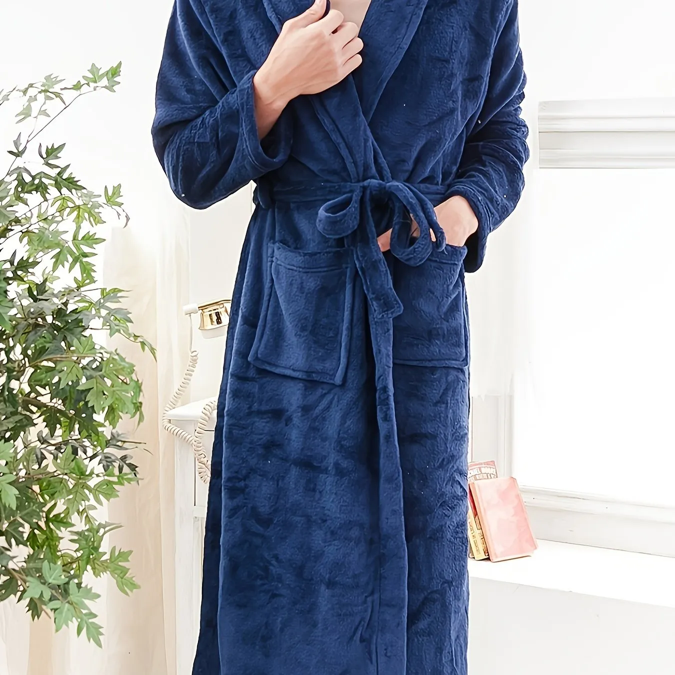 Luxury Mens Fleece Kimono Robe Comfy Cozy  Elegant