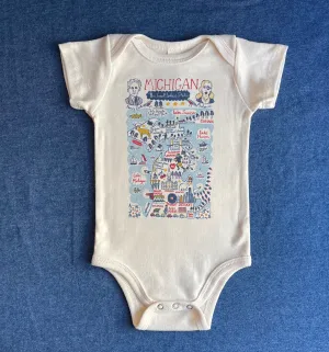 Michigan Boutique Map Art Onesie