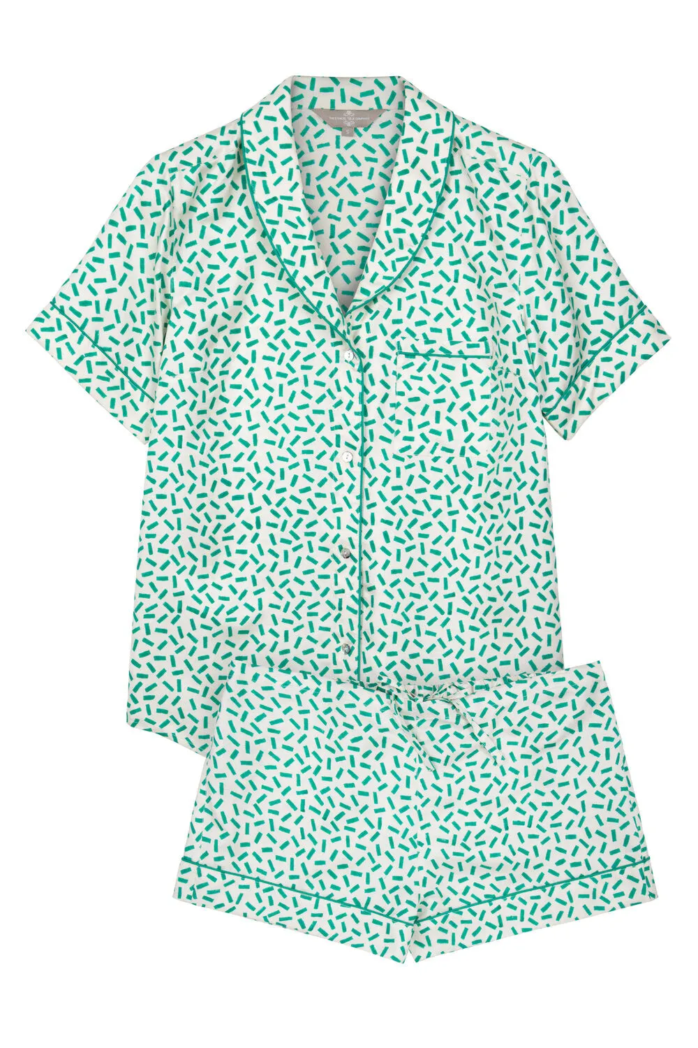 Mulberry Silk Shorties Pyjamas - Andaman Green