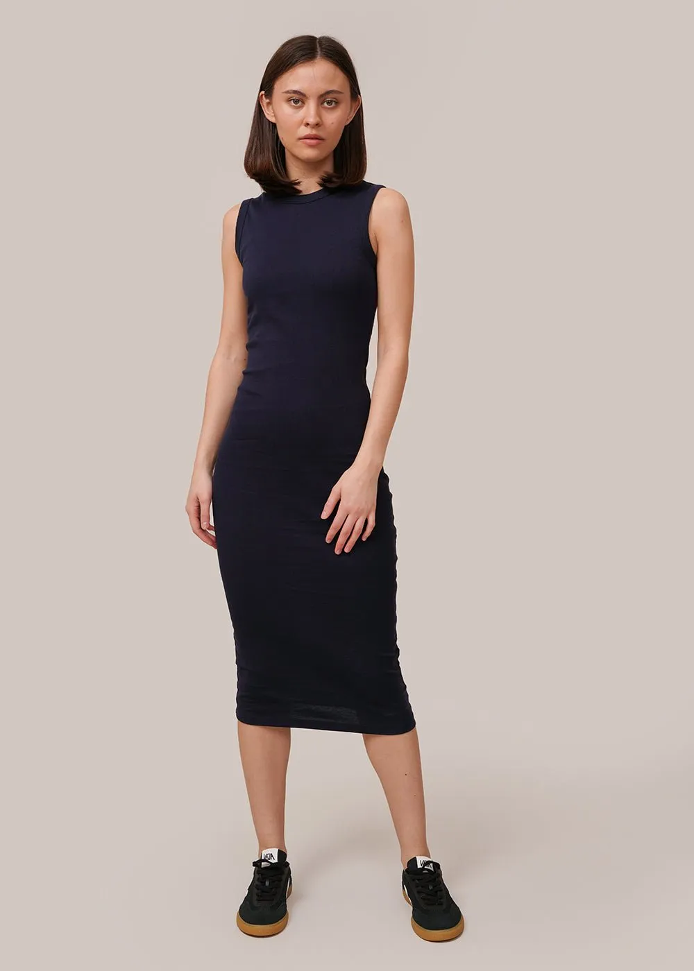 Navy Esmé Midi Dress