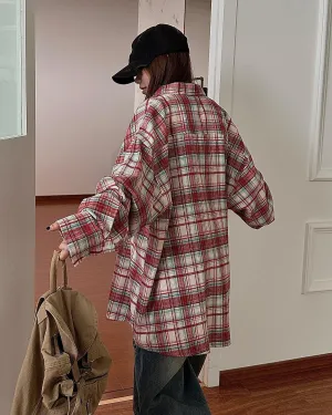 Nine Relaxed Fit Plaid Long Sleeve Shirt