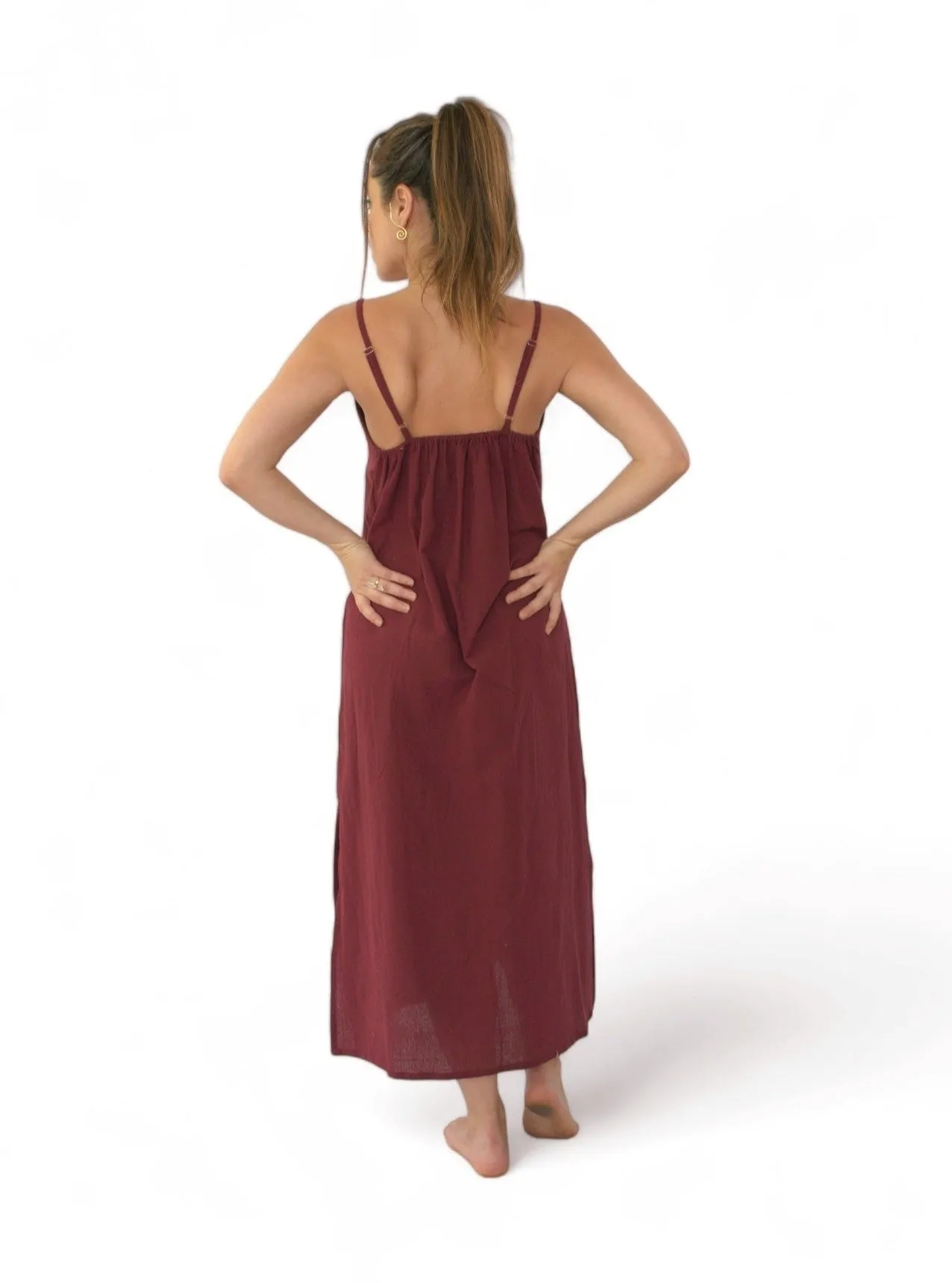 Organic Cotton Maroon Dress