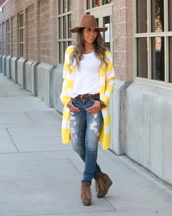 Oversized Striped Cardigan