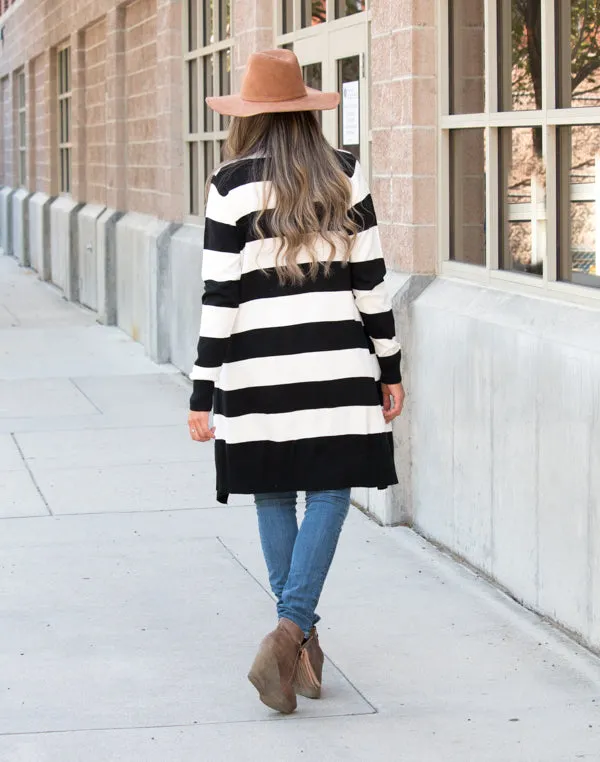 Oversized Striped Cardigan