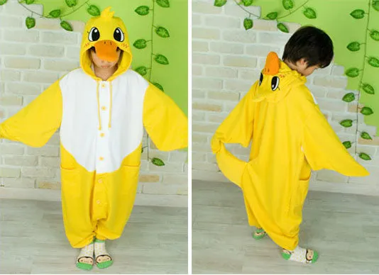 PITaPATs kids onesie animal jumpsuit costume - long sleeve cutie yellow duck