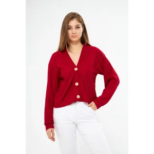 Red Waffle Jacket Cardigan