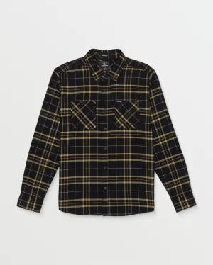 Volcom Netastone Long Sleeve Flannel Shirt - BLACK