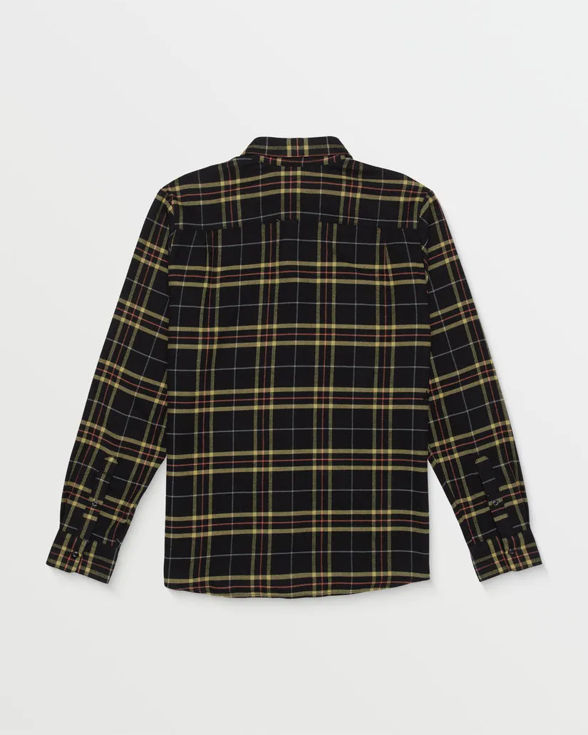 Volcom Netastone Long Sleeve Flannel Shirt - BLACK