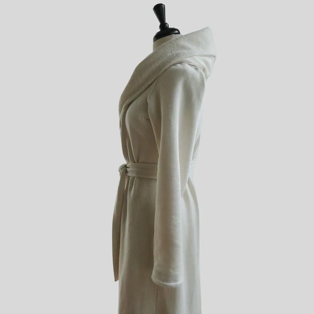 Women's long hooded Robe | Organic Cotton bathrobe